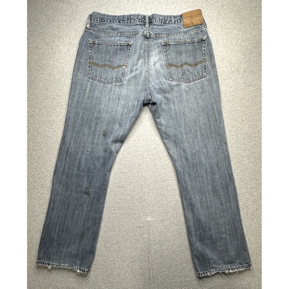 American Eagle Jeans Mens 36x30 Blue Original Straight Distressed Ripped Denim